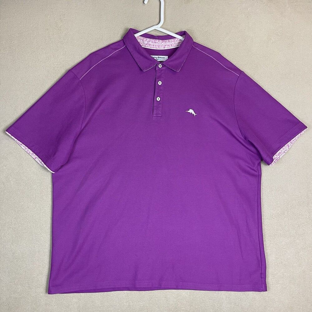 Tommy Bahama‎ Polo Shirt Mens XXL Purple Island Zone Golfing Casual Preppy Adult